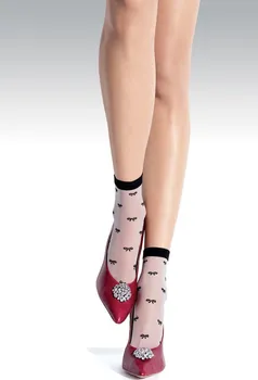Dámské ponožky Dámské silonkové ponožky s puntíky Knittex, kůže UNI