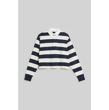 Dívčí košile POLOKOŠILE GANT STRIPED CROPPED RUGGER EVENING BLUE