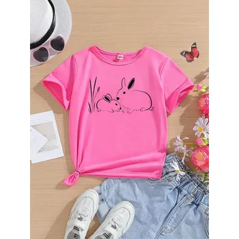 Dívčí tričko STRIKER Dětské tričko králíčci art Dětská velikost: 10 let