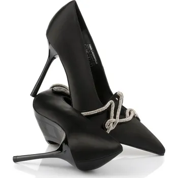 Dámská obuv LODIČKY KARL LAGERFELD SARABANDE SIGNIA PUMP BLACK SATIN TEXTILE