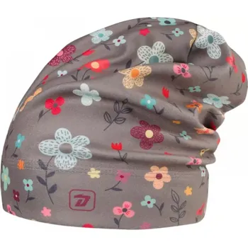 Čepice Flísová čepice Dráče Yetti - vzor 31 - šedá - kytičky