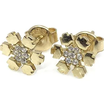 Náušnice Diante Zlaté náušnices bílým kamenem 59634487