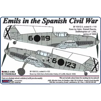 Plastikový model AML 1/144 Decals Emils in the Spanish Civil War