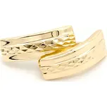 Zlaté náušnice zdobené gravírovaným pruhem 1,80g