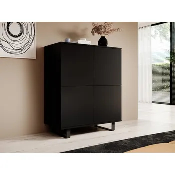 Komoda Komoda Logan 4D - Černá - 14 cm nožky