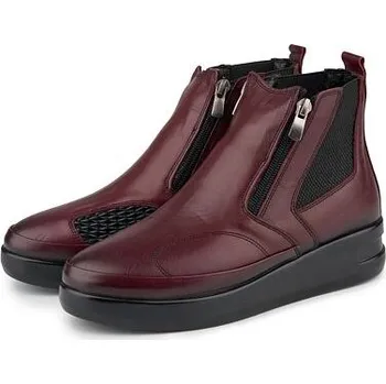 Dámská zimní obuv Vlnka Dámské kožené kotníkové boty na hallux se zipem Rebeka červená velikost obuv dospělí 41