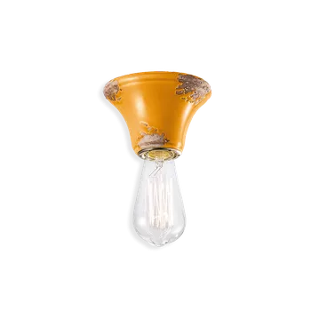 Ferroluce Stropní retro svítidlo VINTAGE, Ø 10 cm, 1xE14 Barva: Žlutá