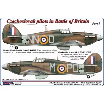 Plastikový model AML 1/144 Decals Czechoslovak pilots in Battle of Brit