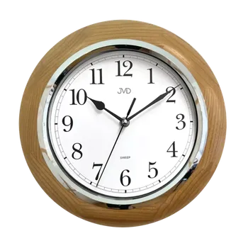 Hodiny JVD Dřevěné netikající tiché nástěnné hodiny JVD NS7111/11 (tiché netikající dřevěné hodiny)