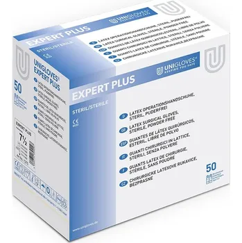 Vyšetřovací rukavice UNIGLOVES Chirurgické latexové rukavice, sterilní, 50 párů Velikost: 8,5