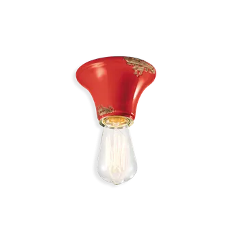 Ferroluce Stropní retro svítidlo VINTAGE, Ø 12,5 cm, 1xE27 Barva: Červená