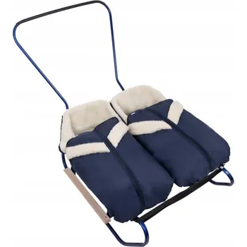 Dvojité sáňky s fusákem a madlem na tlačení DOPRAVA ZDARMA