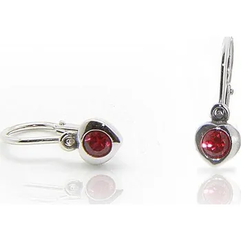 Náušnice Diante Zlaté náušnice s červeným kamenem 31501899