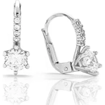 Náušnice Diante Zlaté náušnice s bílým kamenem 31502697