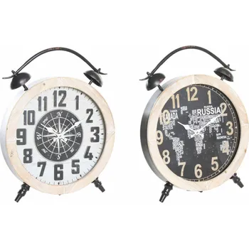 Hodiny Stolní hodiny DKD Home Decor Černá Železo Dřevo MDF (41 x 6.5 x 52.5 cm) (2 ks)