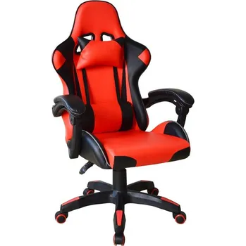 Ergonomická kancelářská židle s polštářky, černo-červená