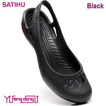 Dámské sandále Gumové sandály s páskem vzadu sling-back Velikost: 40, Barva (Varianta): Černá