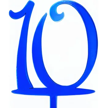 Party dekorace Zápich - číslo 10 modrý