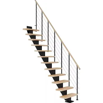 DOLLE Frankfurt - modulové schody přímé do 301 cm, zábradlí STYLE 6 (Přímé vedení 13 nášlapů )