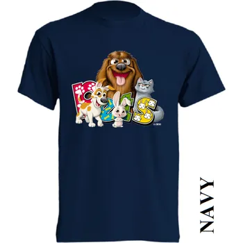 Dívčí tričko detske-levne-bavlnene-tricko-potisk-zviratka Barva: Navy - tmavě modrá, velikost: 128