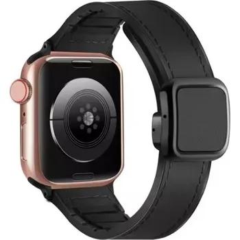 Ostatní příslušenství k chytrým hodinkám eses Sportovní kožený řemínek pro Apple Watch - Černý 42mm, 44mm, 45mm, 49mm