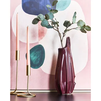 Váza Váza na květiny fialová kameninová dekorace interiér vodotěsná moderní design Beliani