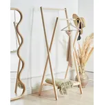 Dřevěný věšák na oblečení světle hnědé dřevo bambusový stojan s policí úložný prostor Beliani