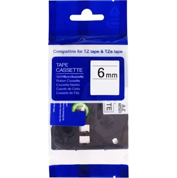 Pásek do tiskárny PRINTLINE kompatibilní páska s Brother HSe-211, 6mm,,černý tisk/ bílý podklad, bužírka PLTB108