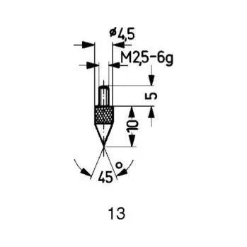 Úhloměr Měřicí snímač tk typ 13/45° käfer 573/13h