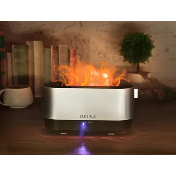 Aroma difuzér AROMIQA FLAME | sonický aroma difuzér | efekt plamene & měnící LED osvětlení | časovač 2–6 h Dedra