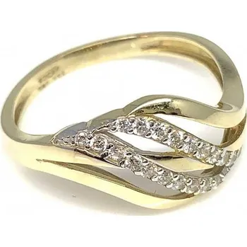 Prsten Diante Zlatý prsten s bílým kamenem 59625043