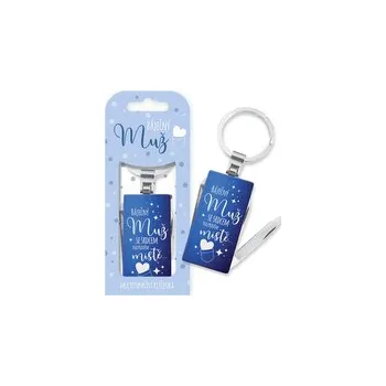 Nekupto Kapesní nožík na klíče Báječný muž se srdcem na pravém místě