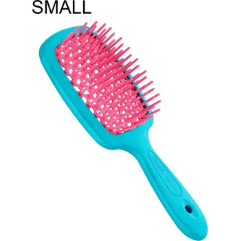 Barva na vlasy Jäneke Kartáč Janeke Superbrush Small Bicolore plochý obdélník, barevná ručka a trny barva dle výběru Barva: Tyrkys/růžová