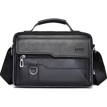 Pánská crossbody kožená taška messenger Barva: Černá