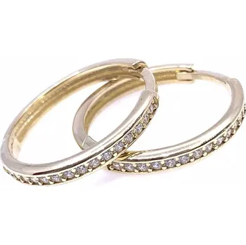 Náušnice Diante Zlaté náušnice s bílým kamenem 31508822