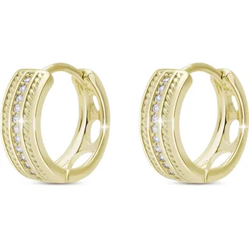 Náušnice biju Pozlacené náušnice 14k, zdobené kroužky se zirkony 1003282