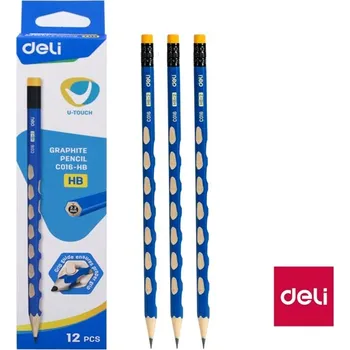 Tužka Deli U-Touch HB s gumou a ergo úchopem, šestihranná, EC016-HB