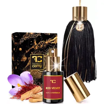 Čajovna DEDRA POMPON luxusní vonný střapec s bytovým parfémem RED VELVET, 30 ml