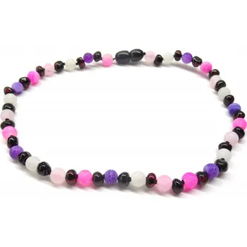 Náhrdelník Jantarové korálky zářivý achát 38 cm Zisis - 38 cm