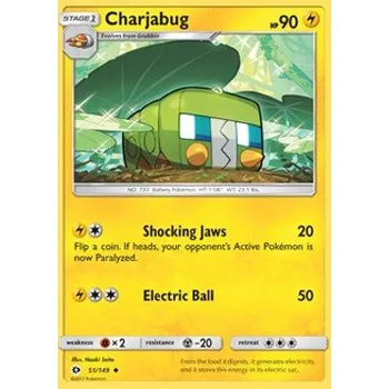 Volný čas Pokémon SUM 051/149 Charjabug - Sun & Moon Stav: Excellent, Verze: NORMAL