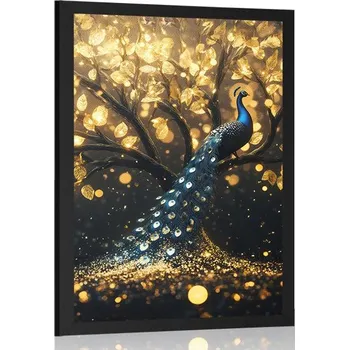 Plakát Dovido Plakát páv na zlatém stromě