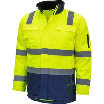 pracovní bunda NITRAS MOTION TEX VIZ – Výstražná bunda parka s vysokou viditelností, neonově žlutá/tmavě modrá Velikost: 3XL