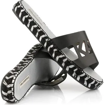 Dámské sandále PANTOFLE KARL LAGERFELD SOUK KARL CUT-OUT SLIDE BLACK LTHR