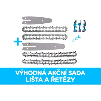 Pilový řetěz LLD Výhodná akční sada 6 balení lišt a řetězů na akumulátorové řetězové pily