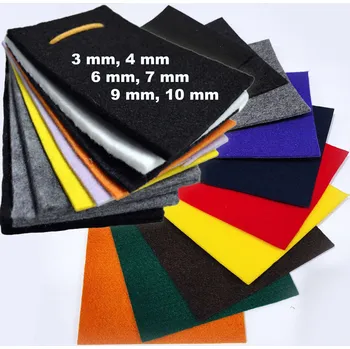 Vzorník látek, filc Technický 3-10 mm 500-1200 gr/m2, 10x15 cm