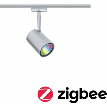 Bodové svítidlo PAULMANN URail LED lištový spot Smart Home Zigbee 3.0 Luxe GU10 4,8W RGBW+ stmívatelné 230V matný chrom
