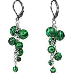 Ocelové náušnice s malachitem Macho