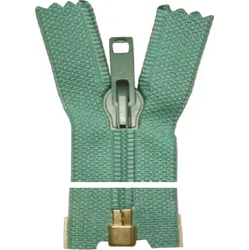 Zip Spirálový zip, dělitelný - 75cm - světle zelený - WICO - BALENÍ 10 ks