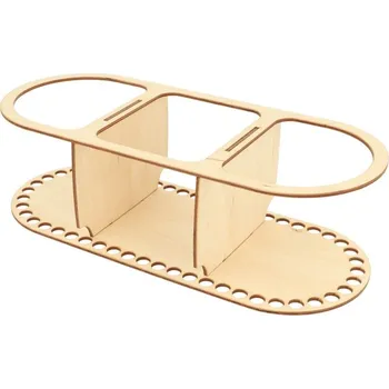 Úložný box Natana oválný háčkovaný organizér 30cm 3 přihrádky