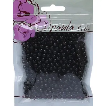 Dětské navlékací korálky Korálky, plast., ČERNÉ, 6mm, 425ks/bal.